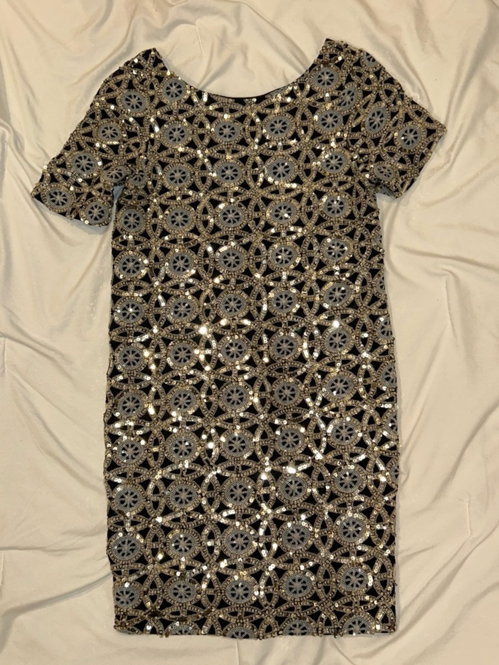 The Limited Black & Silver Sequin Shift Dress